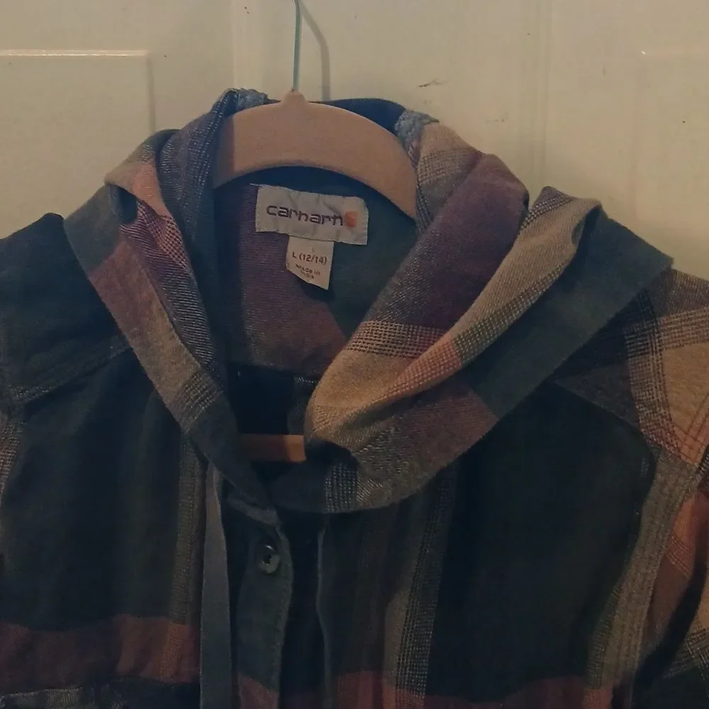 Carhartt Multicolor Plaid Hoodie RL12 - Picture 6 of 10